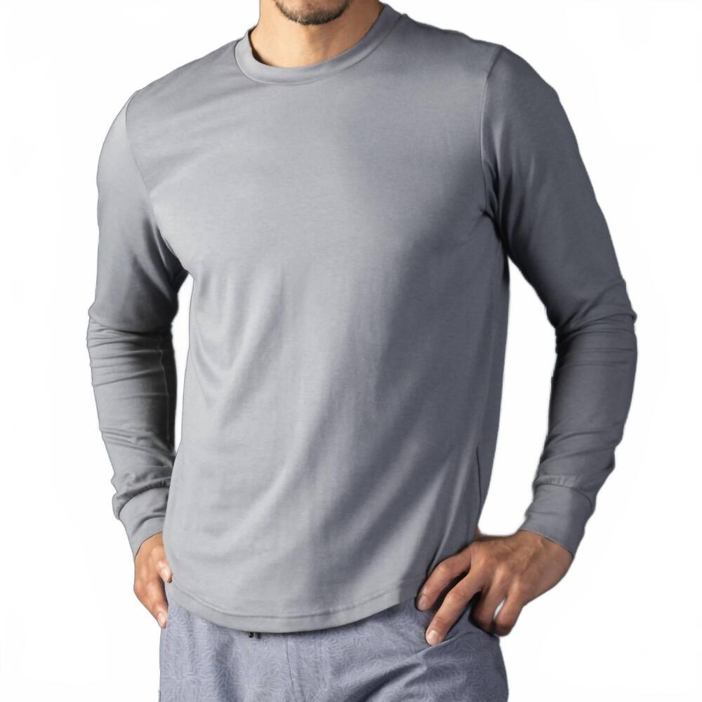 NEW LAIRD quattro cotton blend long sleeve top in slate